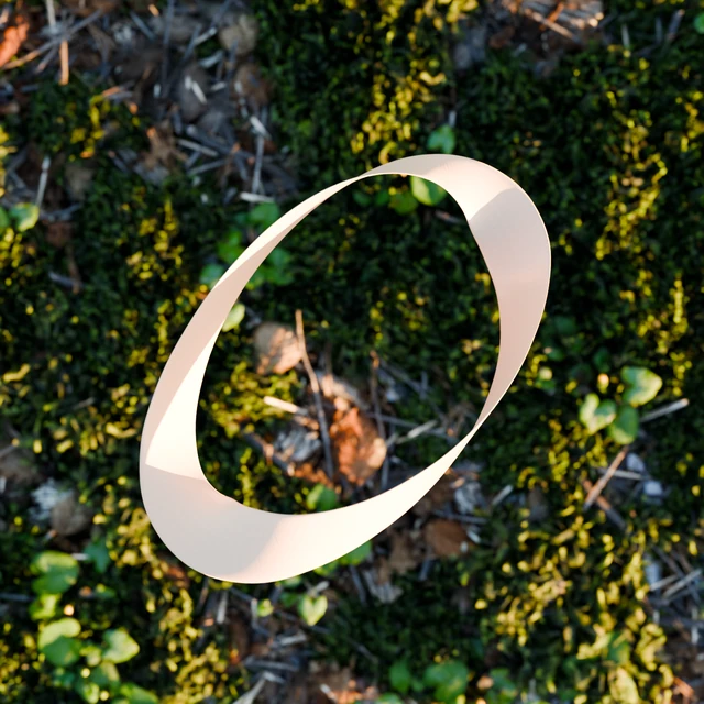 Included champagne-colored satin ribbon loop